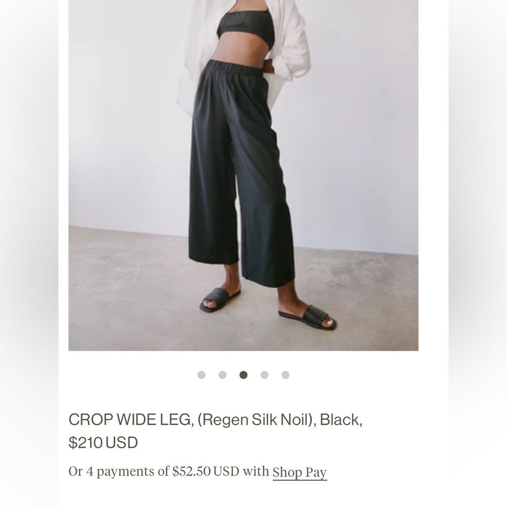 OZMA Cropped Silk Noil Pants